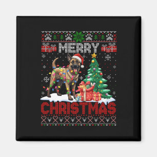 Merry Christmas Belgian Malinois Dog Lover Ugly Xm Magnet