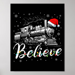 Merry Christmas Believe In Santa Claus Family Xmas Poster