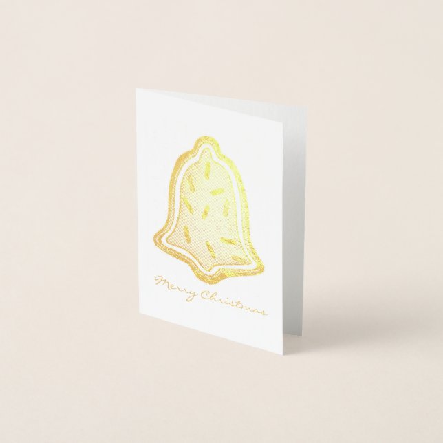 Merry Christmas Bell Sugar Cookie Sprinkles Xmas Foil Card (Front)