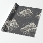 Merry Christmas Bells Chalkboard look  Wrapping Paper<br><div class="desc">Merry Christmas Bells Chalkboard look Wrapping Paper</div>
