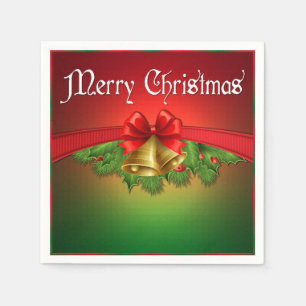 Merry Christmas Bells Holiday Napkins