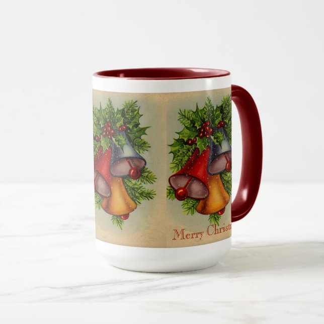 Merry Christmas Bells Mug (Front Right)