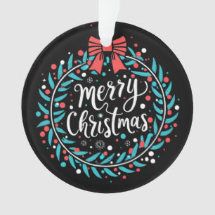 Merry Christmas Berry Wreath Ornament