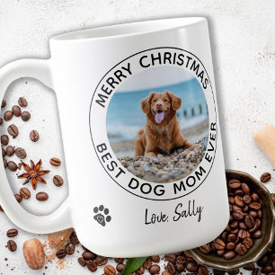 Merry Christmas Best Dog Mum Ever Pet Photo Coffee Mug