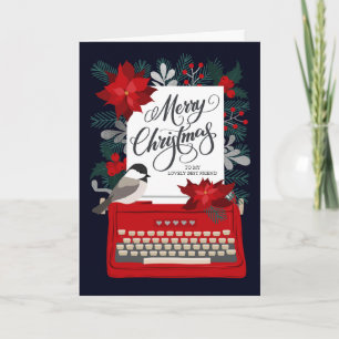 Merry Christmas Best Friend Vintage Typewriter Card