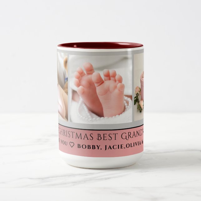 Merry Christmas Best Grandma Custom Coffee Mug (Center)