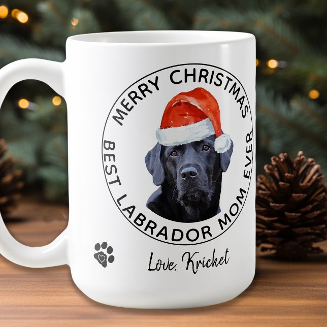Merry Christmas Best Labrador Mum Ever Black Lab Coffee Mug (Creator Uploaded)