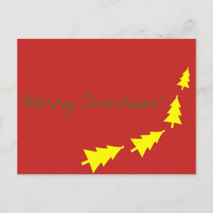 Merry Christmas Best Wishes Fir Tree Postcard