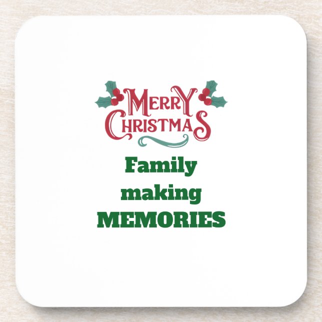 Merry Christmas Beverage Coaster (Front)