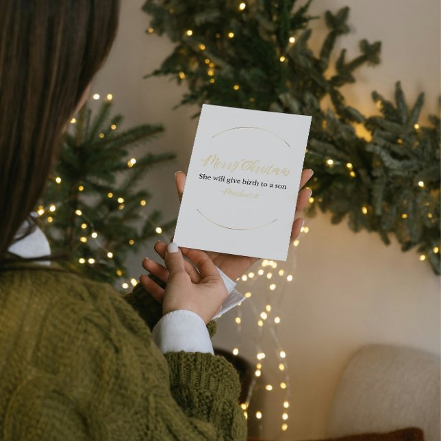 Merry Christmas Bible Verse Mini Card – Matt. 1:21 (Creator Uploaded)