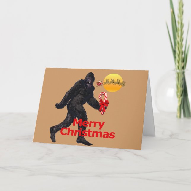 Merry Christmas Bigfoot Holiday Card (Front)