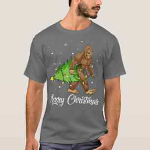 Merry Christmas Bigfoot Santa Xmas Tree Lights for T-Shirt