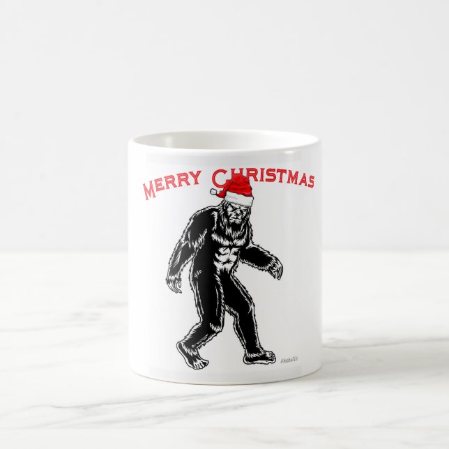 Merry Christmas Bigfoot Sasquatch Yeti Coffee Mug (Center)