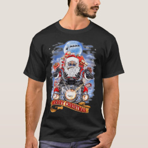 Merry Christmas Biker Santa Motorcycle Fan Xmas H T-Shirt
