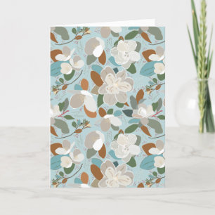 Merry Christmas Bird Floral Holiday Card