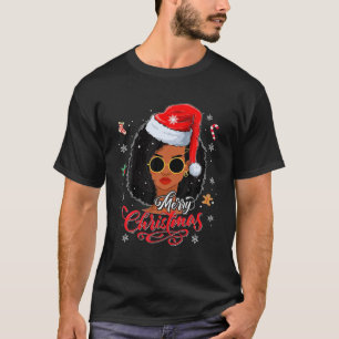 Merry Christmas Black African American Xmas Santa  T-Shirt