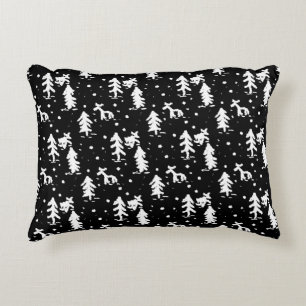 Merry Christmas! Black and white Accent Pillow