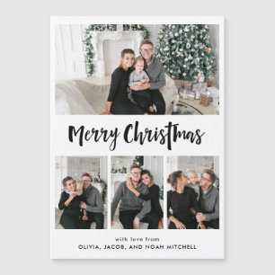 Merry Christmas Black and White Multi Photo Grid