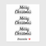 Merry christmas black and white trendy minimalist<br><div class="desc">Merry Christmas black and white,  modern,  minimalist,  trendy stickers in handwritten font.</div>