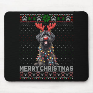 Merry Christmas Black Ao Dog Lover Ugly Xmas T Shi Mouse Pad