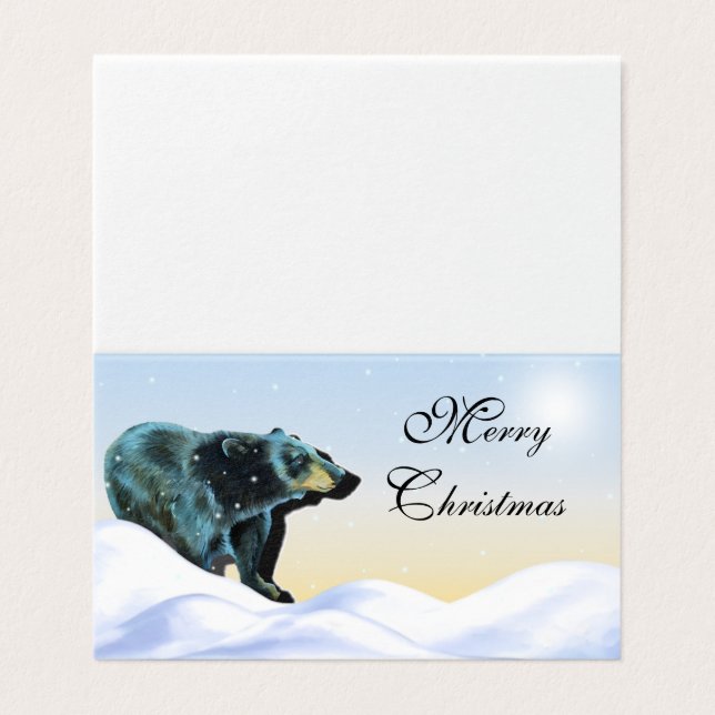 Merry Christmas - Black Bear in the Snow (Outside Unfolded)