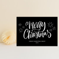Merry Christmas Black Calligraphy Business Modern
