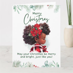 Merry Christmas Black Girl Magic Melanin Xmas Fun Card