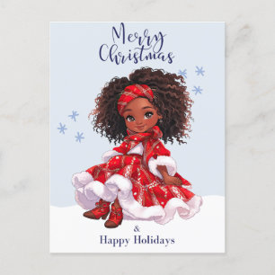 Merry Christmas Black Girl Magic Melanin Xmas Fun Holiday Postcard