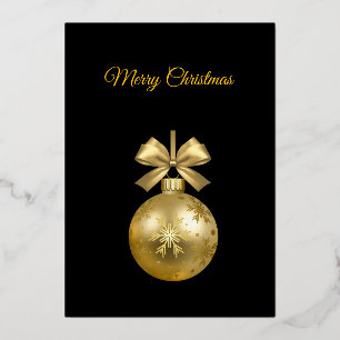 Merry Christmas Black/Gold Christmas Ornament