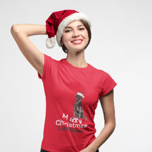 Merry Christmas Black Labrador Dog Santa Hat T-Shi T-Shirt