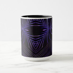 Merry Christmas Black Purple Kaleidoscope Design Mug