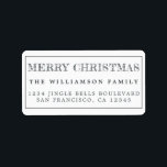 Merry Christmas Black White Return Address Label<br><div class="desc">Add some extra cheer to your holiday cards and invitations with our festive Merry Christmas return address labels. This stylish Christmas design features 'Merry Christmas' in modern typography. Simply add your name and address. Exclusively designed for you by Happy Dolphin Studio. If you need any help or matching products, please...</div>