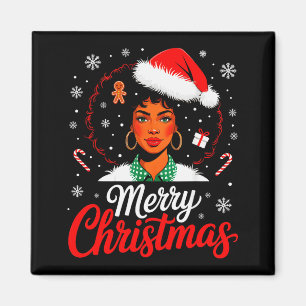 Merry Christmas Black Women African American Xmas Magnet