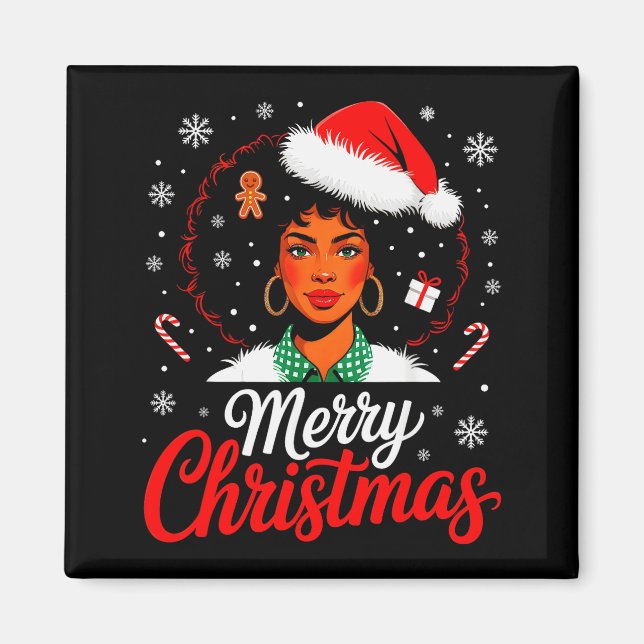 Merry Christmas Black Women African American Xmas  Magnet (Front)