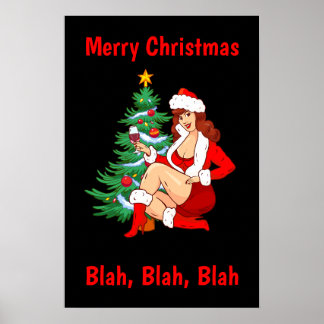 Merry Christmas Blah, Blah, Blah - Funny Christmas Poster