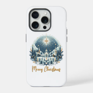 Merry Christmas blue and gold  iPhone 15 Pro Case