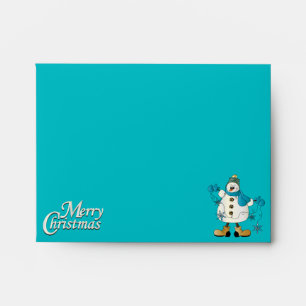 Merry Christmas Blue Snowman Envelopes
