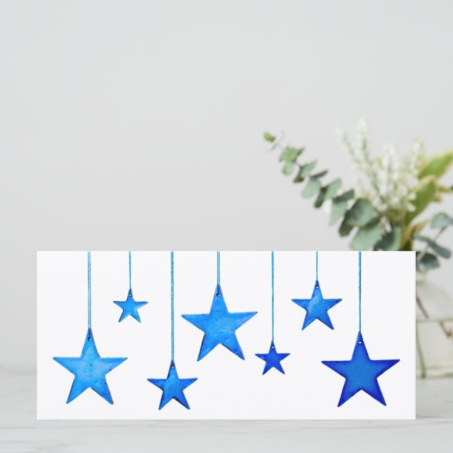 Merry Christmas Blue star Decoration with text (Standing Front)