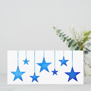 Merry Christmas Blue star Decoration with text