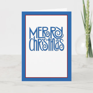 Merry Christmas blue text Card