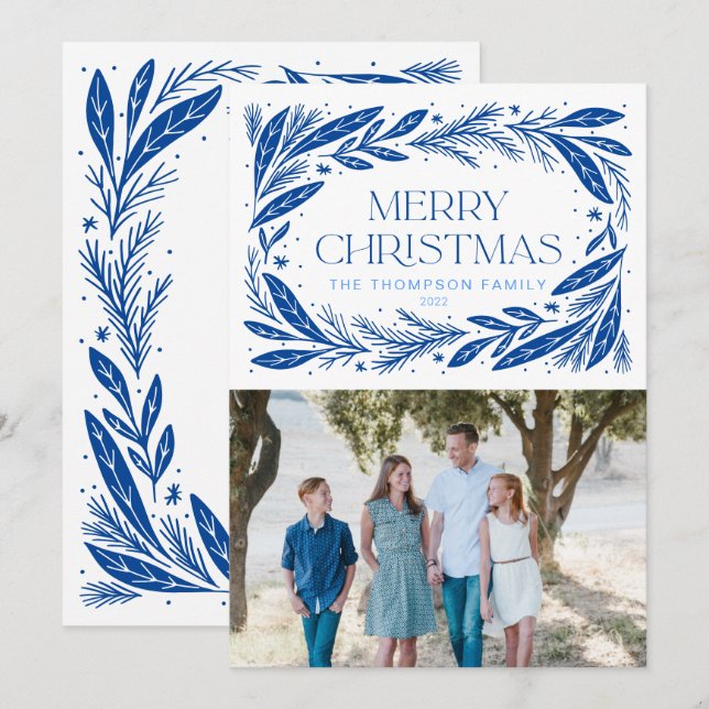 Merry Christmas Blue Wreath (Front/Back)