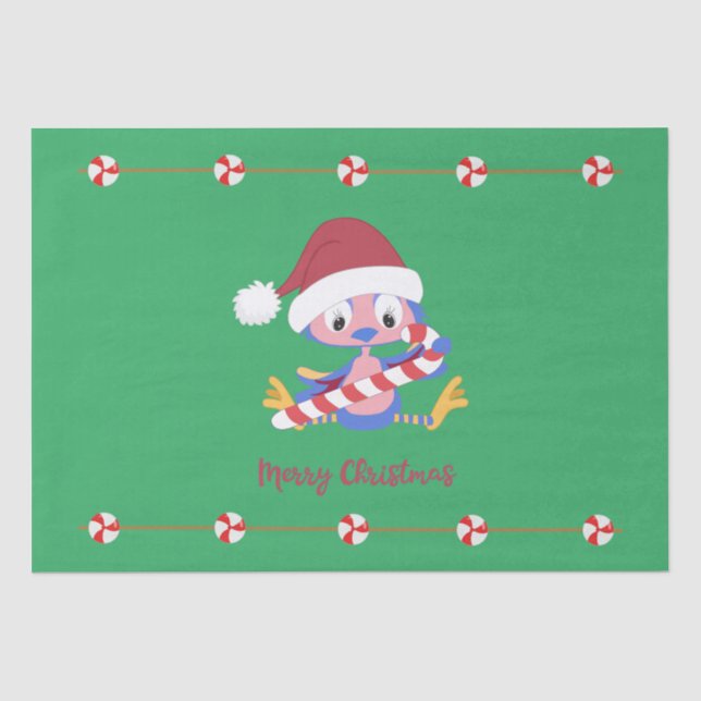 Merry Christmas BlueBird Candy Frame   Tissue Paper (Front)