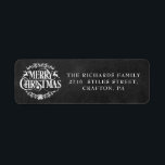 Merry Christmas Boho Chalkboard Return Address<br><div class="desc">Festive Boho Christmas holidays return address labels for you to personalise with your family name and address details on a chalkboard background. Designed by Thisisnotme©</div>