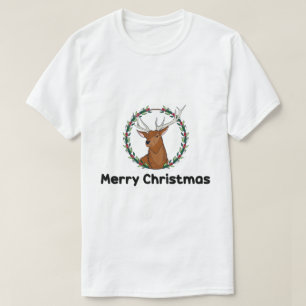Merry Christmas & Boho Deer Seasonal T-Shirt