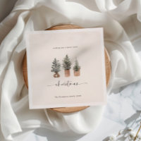 Merry Christmas Boho Minimal Pine Trees