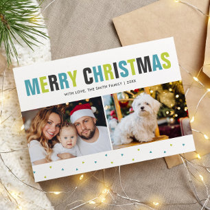 "Merry Christmas" Bold and Colourful Holiday Card