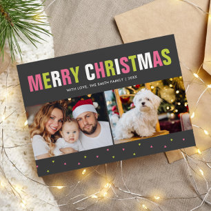 "Merry Christmas" Bold and Colourful Holiday Card