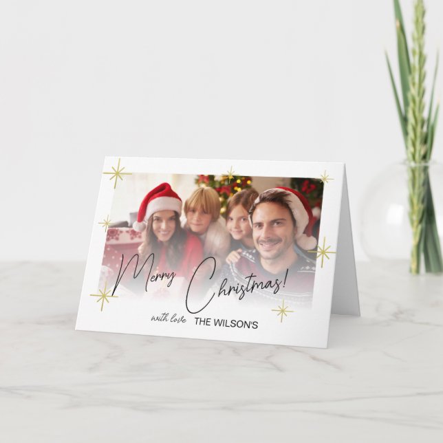 Merry Christmas Bold Script Photo Card (Front)