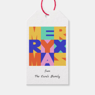 MERRY CHRISTMAS BOLD TYPOGRAPHY GIFT TAGS