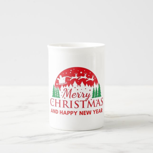 Merry Christmas  Bone China Mug (Front)
